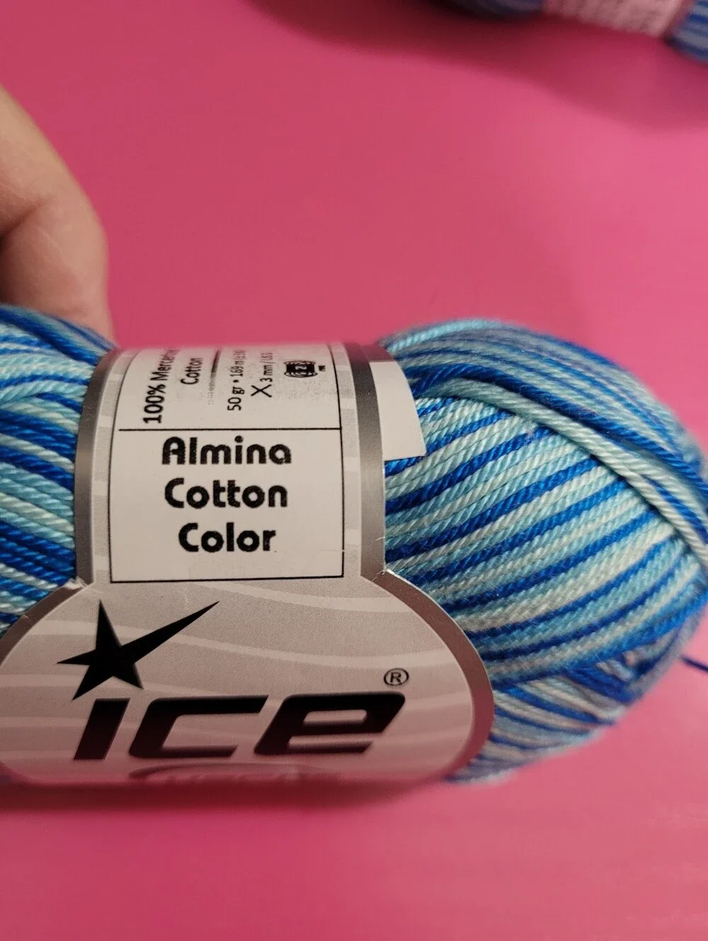 Ice Yarns Variegated Blue 100% Mercerized Cotton Yarn 4 Skeins (1543)